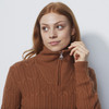 DS Cable Knit Cinnamon Long Sleeve Pullover Unlined