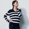 DS Navy White Striped Knit Sweater