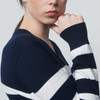 DS Navy White Striped Knit Sweater