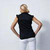DS Black Ruffle Sleeveless Polo Shirt