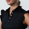 DS Black Ruffle Sleeveless Polo Shirt