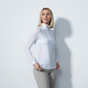 DS White Half Neck Long Sleeve Top