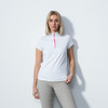 DS Golferi White Pink Cap Sleeve Polo Shirt
