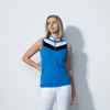 DS Cosmic Blue Black Sleeveless Polo Shirt