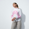 DS Bari White Pink Stripe Long Sleeve Polo Shirt