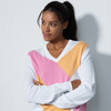 DS Orange Pink Pullover V-Neck Sweater