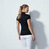 DS Crotone Black Graphic Cap Sleeve Polo Shirt