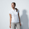 DS Crotone White Graphic Cap Sleeve Polo Shirt