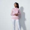 DS Perugia Pink Geometric Print Long Sleeve Polo Shirt