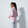 DS Perugia Pink Geometric Print Long Sleeve Polo Shirt