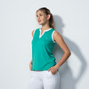 DS Massy Sea Green Sleeveless Polo Shirt