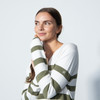 DS Ferrara Khaki Green White Striped Knit Sweater