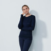 DS Ancona Dark Navy Long Sleeve Round Neck Top