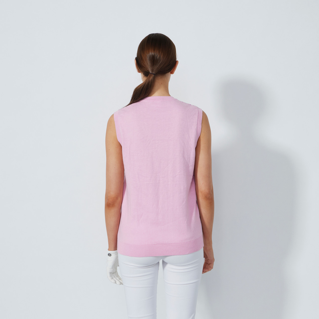 DS Delusion Pink Jacquard V-Neck Vest | Daily Sports USA