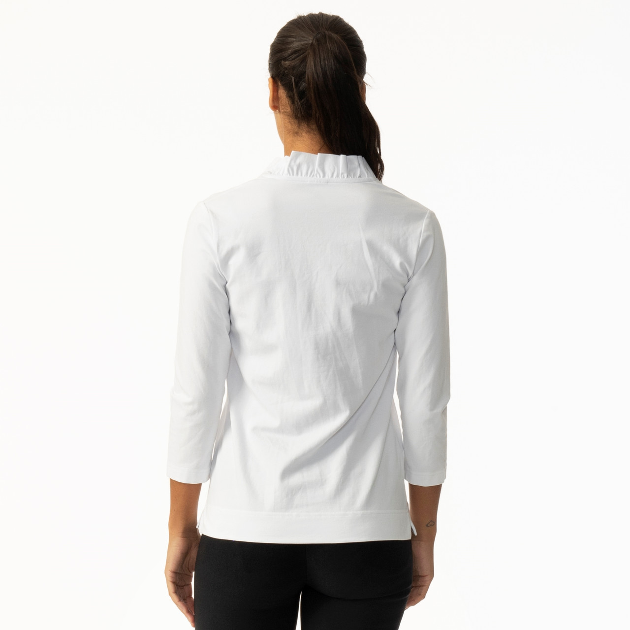 Patrice White 3/4 Sleeve Polo Shirt | Daily Sports USA