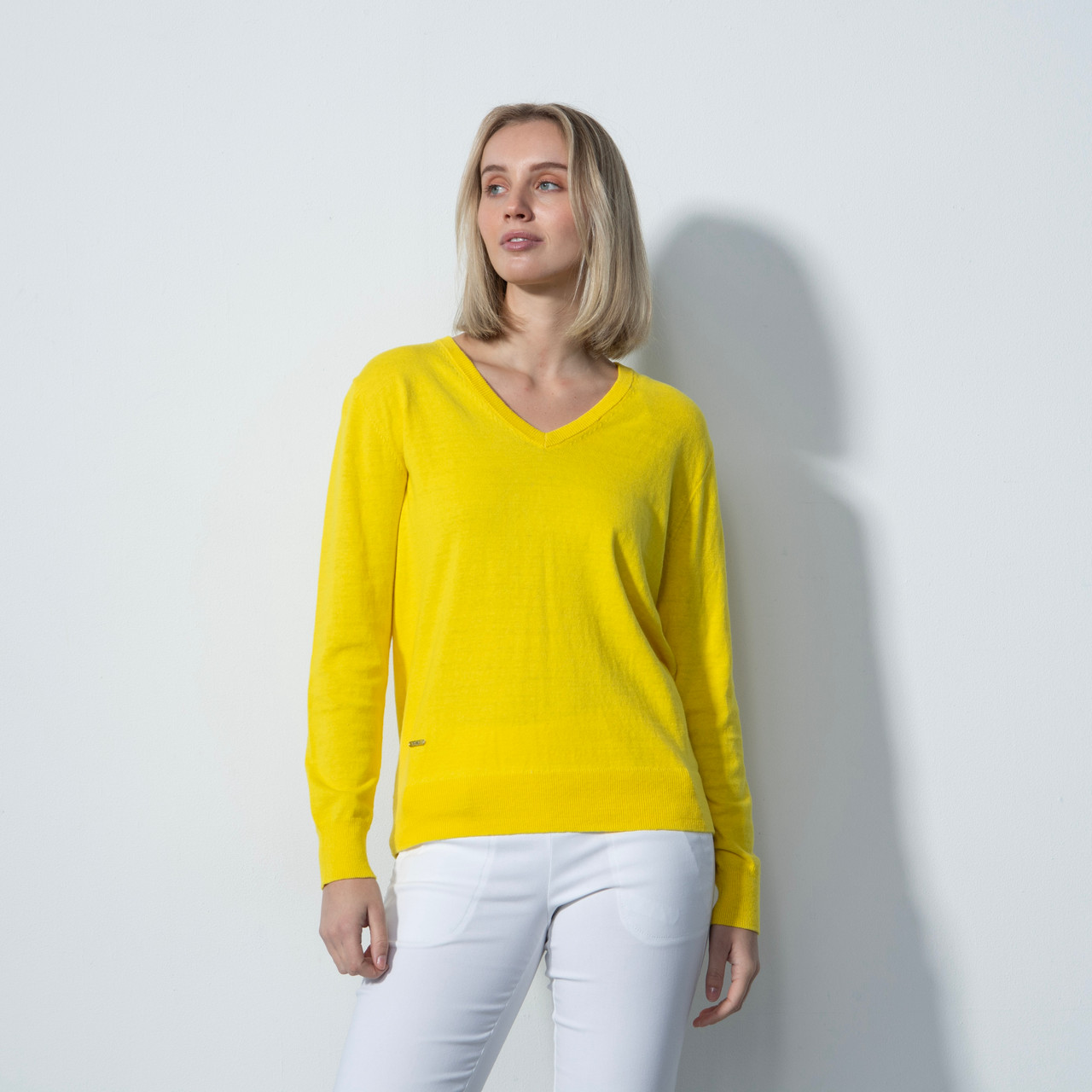 DS Yellow V-Neck Knit Sweater