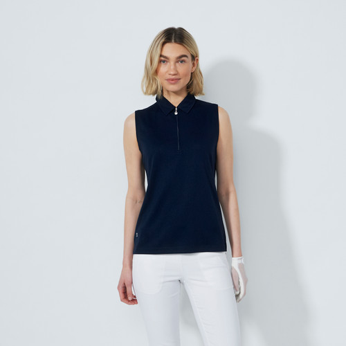 DS Peoria Dark Navy Sleeveless Polo Shirt F25