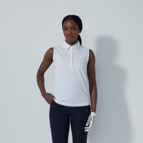 DS Fairway White Sleeveless Polo Shirt F25