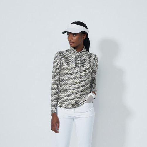 DS Diamond Geo Printed Air Long Sleeve Polo Shirt