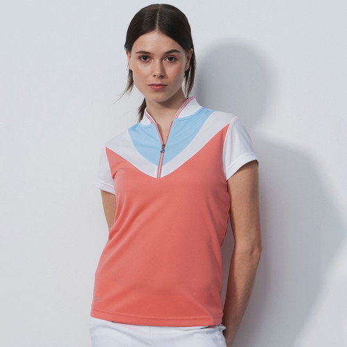 Torcy Coral Cap Sleeve Polo Shirt