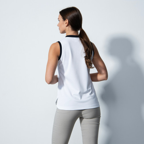 DS Kyoto Black and White Sleeveless Polo Shirt | Daily