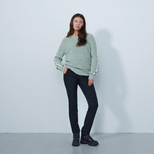 DS Seagrass Twisted Round Neck Pullover Sweater