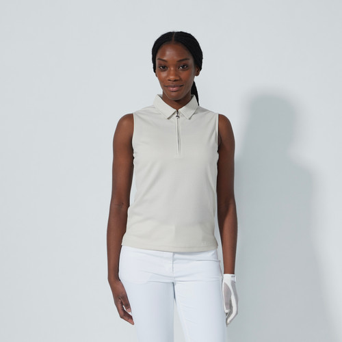 トップス dedisne DS Gaze Raw Beige Rhinestone Cap Sleeve Polo Shirt | Daily