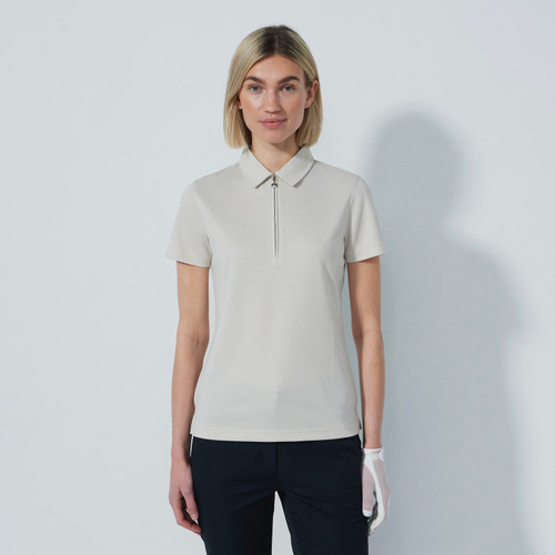 トップス dedisne DS Gaze Raw Beige Rhinestone Cap Sleeve Polo Shirt | Daily