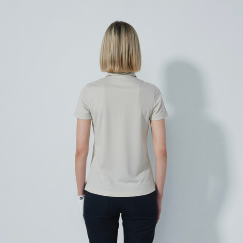 DS Gaze Raw Beige Rhinestone Cap Sleeve Polo Shirt | Daily