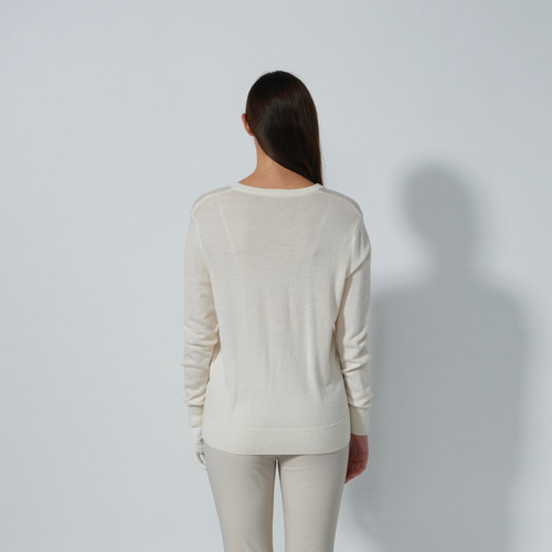 DS Boston Ivory V-Neck Sweater