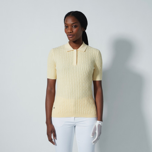 DS Pink Cable Knit Short Sleeve Polo Shirt | Daily Sports USA