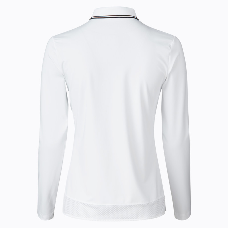 Corina White Long Sleeve Polo Shirt | Daily Sports USA
