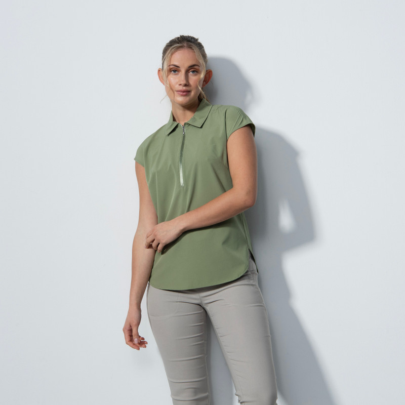 DS Acerra Khaki Green Sleeveless Polo Shirt