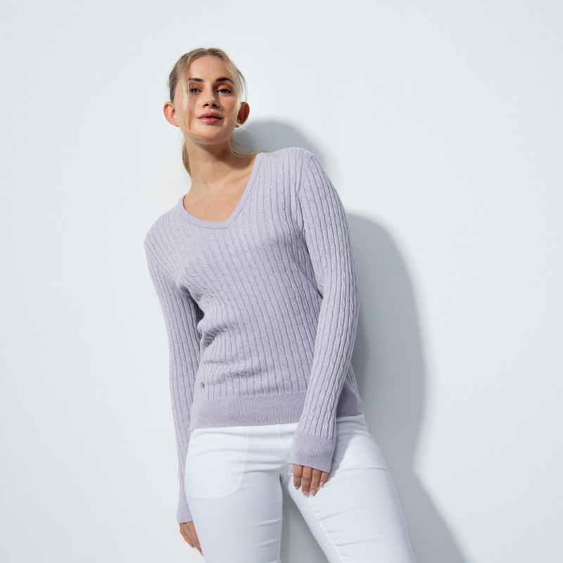 DS Violet Cable Knit Sweater