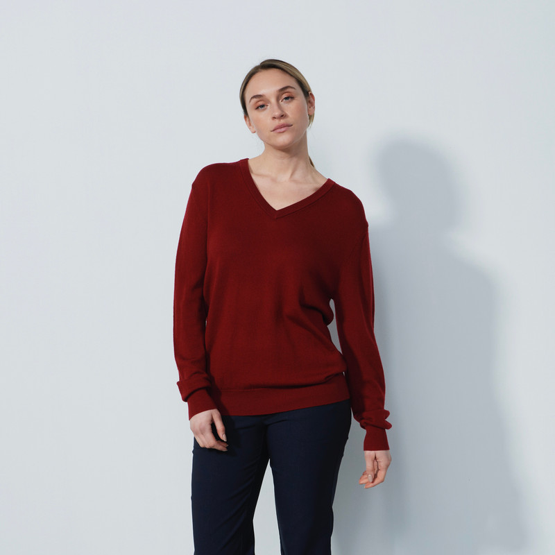 DS Boston Umbria Red V-Neck Sweater