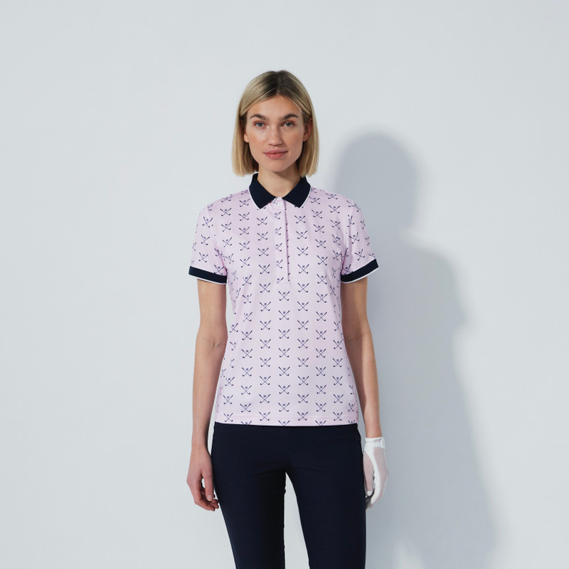 DS Era Clubs Pink Print Short Sleeve Polo Shirt
