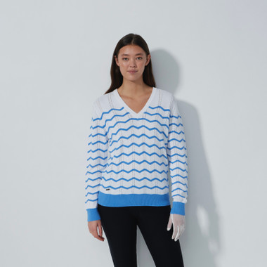 DS Wave Blue and White Stripe Sweater | Daily Sports USA