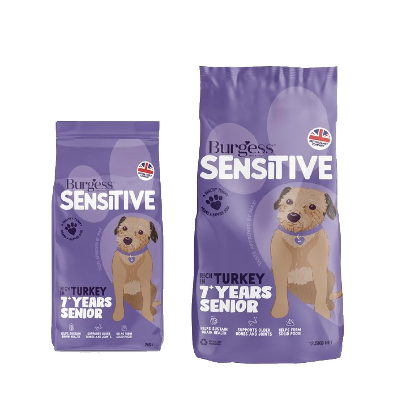 Burgess Sensitive Senior Dog Food Turkey Skin Coat Care Meal