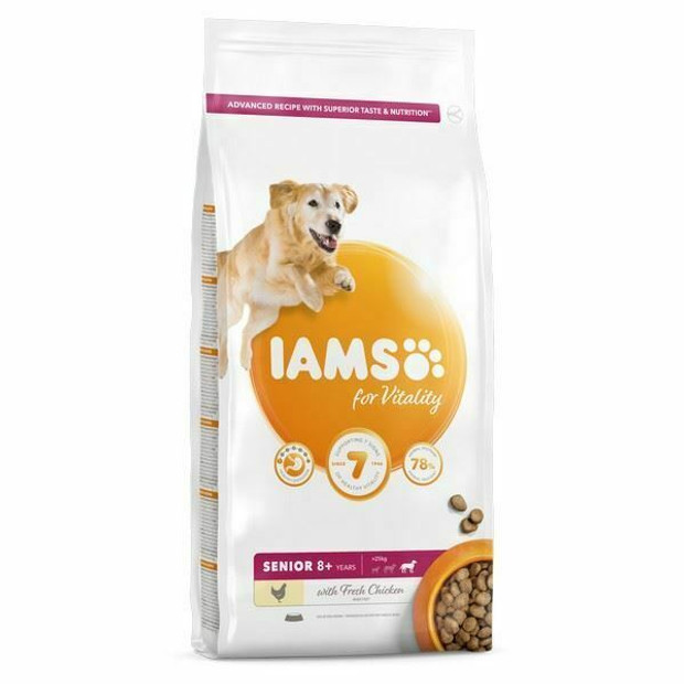 Iams For Vitality Senior Dog Food Large Breed With Fresh Chicken, 12 Kg