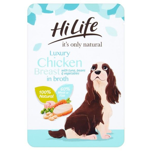 HiLife Wet Dog Food Chicken Breast, Tuna and Vegetables Pouches