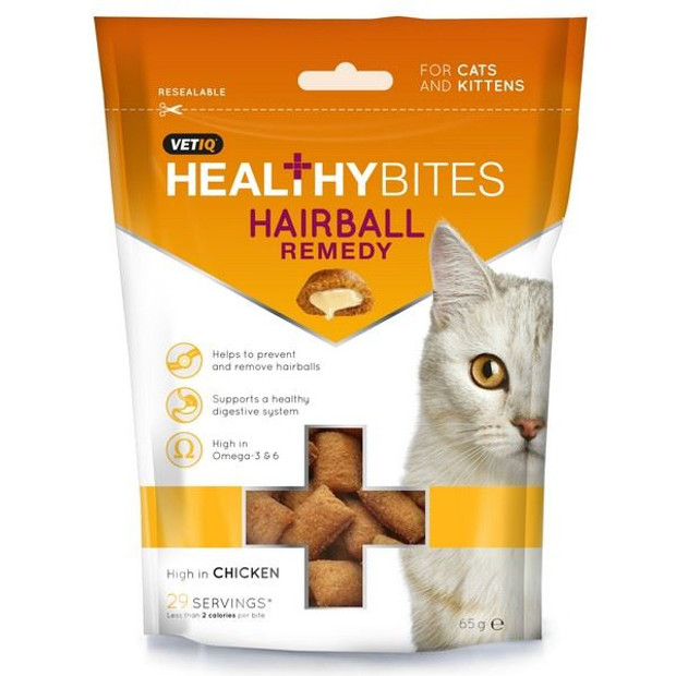VetIQ Hair Ball Treats for Cats 65g Pack