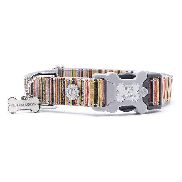 Hugo & Hudson Multi Coloured Striped Collar for Dogs