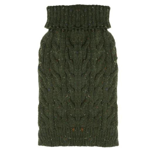 Charlton Cable Knit Woodland Dog Pet Sweater Green Jumper
