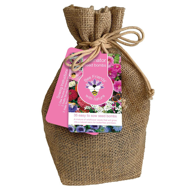 35 Easy Sow Wildflower Seed Bombs in Jute Bag