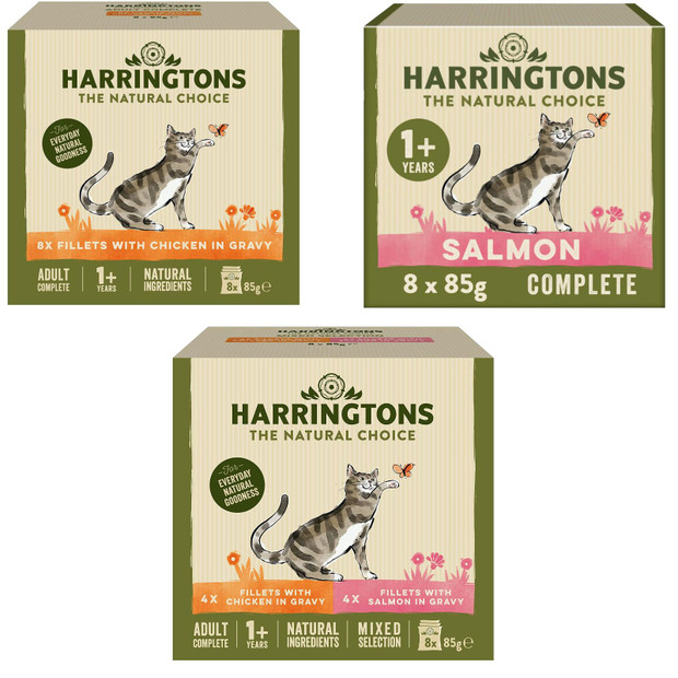 Harringtons Complete Wet Adult Cat Food Meat In Gravy Meal 8x85g