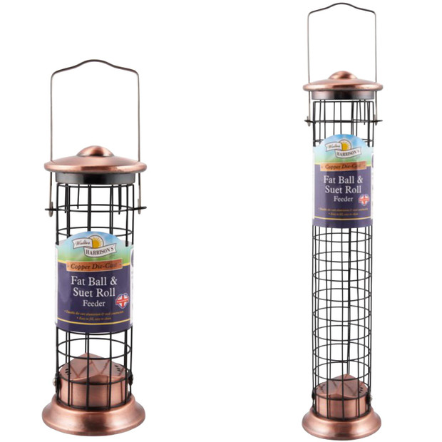 Walter Harrison's Copper Plated Die Cast Wild Bird Suet Roll Feeder
