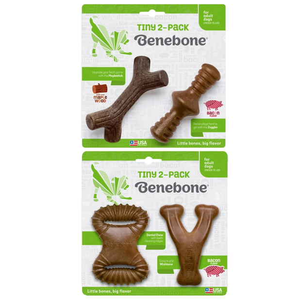 Benebone Tiny 2-Pack Dog Chew Nylon Durable Long Lasting Toy