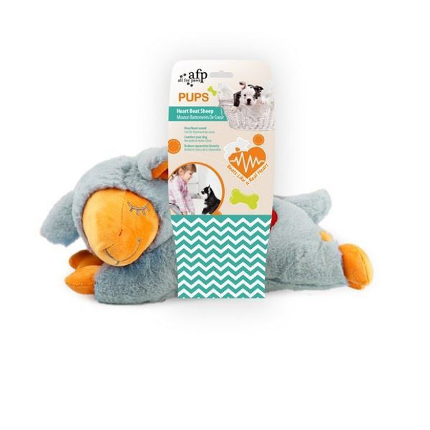 All For Paws Pups Heart Beat Sheep Dog Toy Stress Relief Accessory