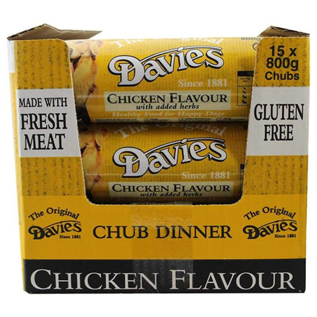 Davies Chub Chicken Dog Food 15 x 800g Rolls 