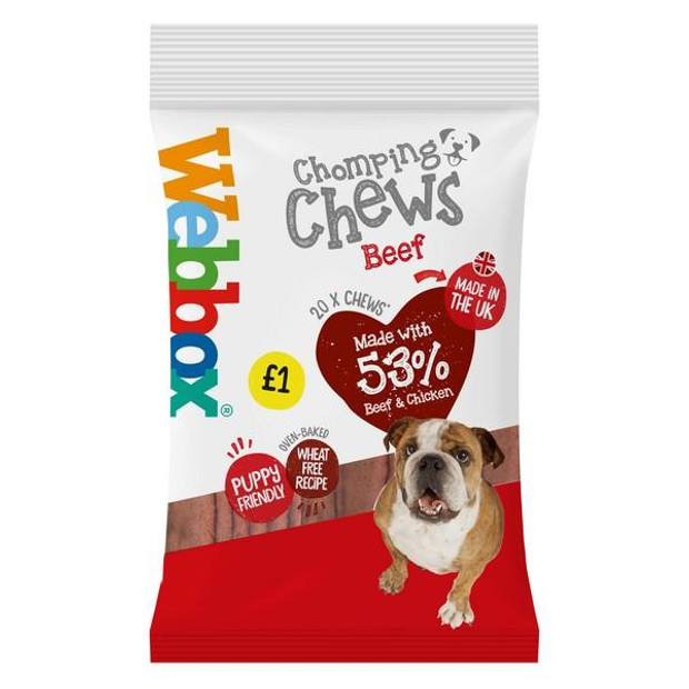 Webbox Meaty Chomping Chews Beef Grain Free Dog Treats